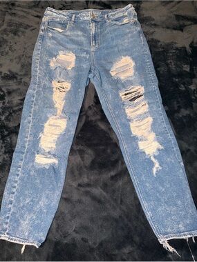 American Eagle Outfitters Distressed Light Blue Boyfriend Jeans